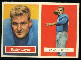 1957 Topps #32 Bobby Layne Football Card - High Grade