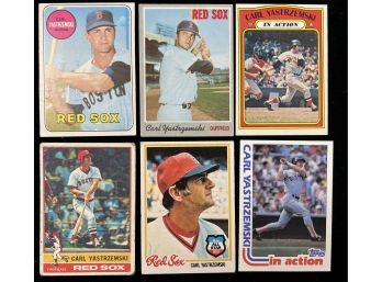 (6) 1969-1982 Carl Yastrzemski Baseball Cards