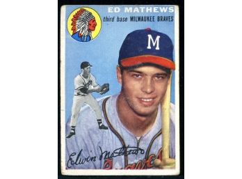 1954 Topps #30 Eddie Mathews Baseball Card