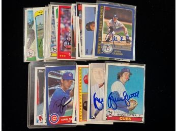 (32) Autographed Baseball Cards With Hall Of Famers