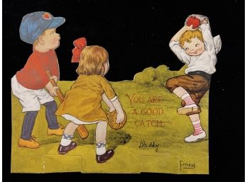 Rare 1920's Baseball Themed Greeting Card