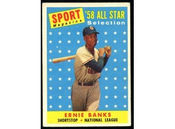 1958 Topps #482 Ernie Banks All-Star Baseball Card