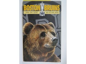 1990-91 Boston Bruins Media Guide Signed By 3 Players