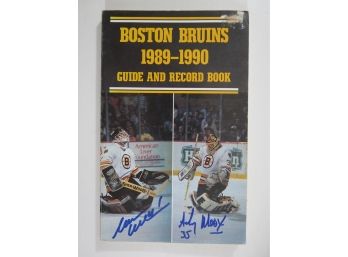 Andy Moog And Reggie Lemelin Bruins Signed Media Guide