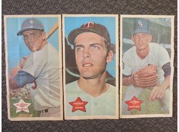 (3) 1968 Topps Large Baseball Posters