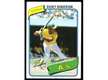 1980 Topps #482 Rickey Henderson Rookie Card