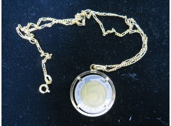 Sterling Silver .925 Polish Foreign Coin Necklace