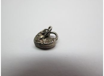 Vintage Sterling Heart-Shaped Padlock And Key Charm
