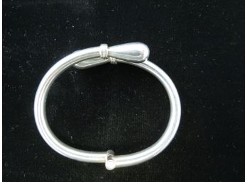 Taxco TD-02 Mexico 925 Sterling Silver Crossover Hinged Bangle Bracelet