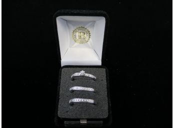 Bradford Exchange Sterling Silver Ring Diamond Set Today Tomorrow Always Sz 10.5