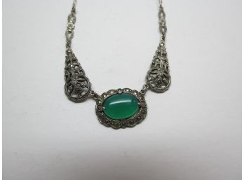 Vintage Sterling Silver Germany .925 Marcasite Necklace