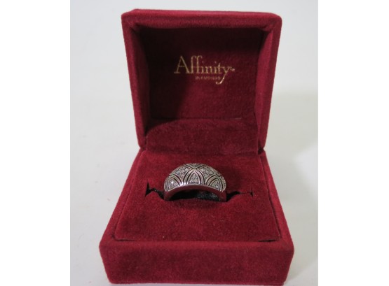 Sterling Silver .925 Affinity Diamonique Ring Sz 6 W/ Box