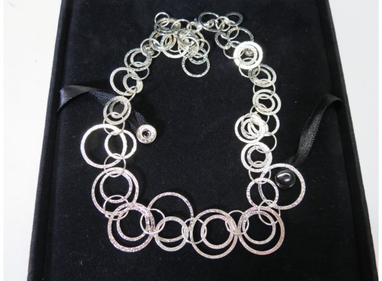 Sterling Silver .925 Concentric Circle Necklace