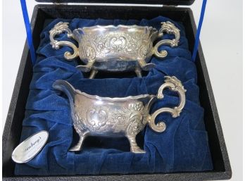 (2) Vintage Silver Plated Corbel & Co. Sugar Creamer Set In Original Case Set Of Corbel & CO Silver Plate