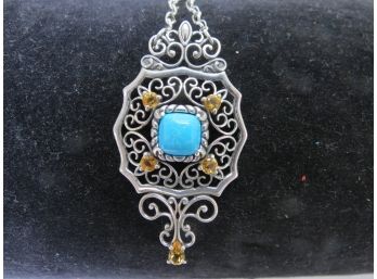 Sterling Silver .925 Carolyn Pollack Relios Turquoise Necklace