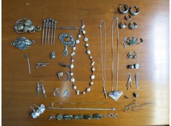 (30) Over 30 Sterling Silver .925 Womens Jewelery Lot