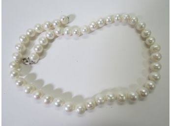 Sterling Silver .925 OP Genuine Pearl Necklace