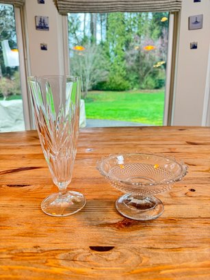 Pilsner Crystal Stemware And Small Compote Dish