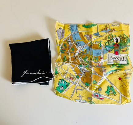 2 Ladies Handkerchiefs-vintage And Great Graphics