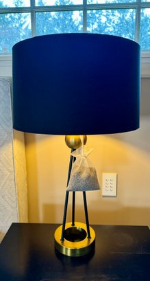 Modern Metal Table Lamps With Black Shades #2