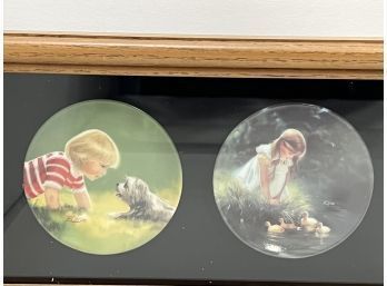 6 Miniature Plates In Frame