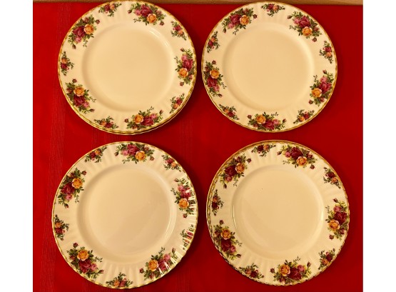 Lot Of 6 Royal Albert Old County Roses Dinner Plates