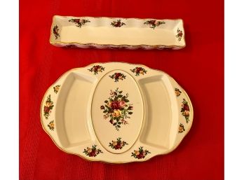 Pair Of Royal Albert Old Country Roses Trays