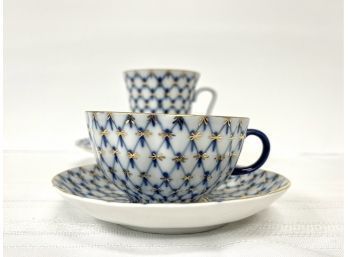 Lomonosolv Cobalt Fine China: Teacup & Saucer/Bread Plate/Salad Plate Mug