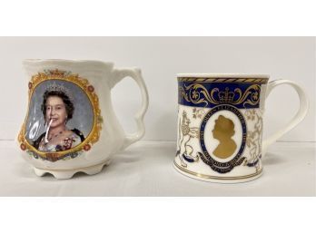 2 Queen Elizabeth Commemorative China Cups