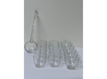 18 Punch Bowl Glasses And Glass Label