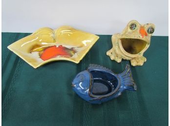 Vintage Frog, Fish, MCM Tray