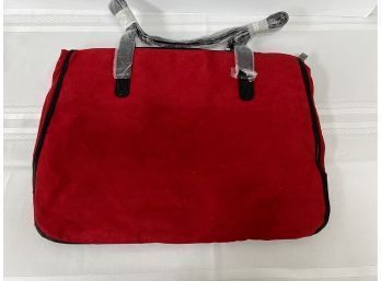 Red Suede Oversize Bag