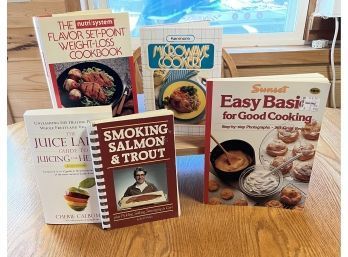 5 Cookbooks, Salmon, Juicing, And Misc. Cookbook