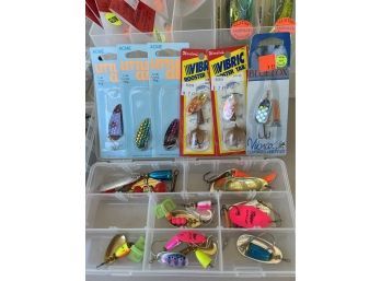 4 Plastic Holders Full Lots Of Fishing Lures