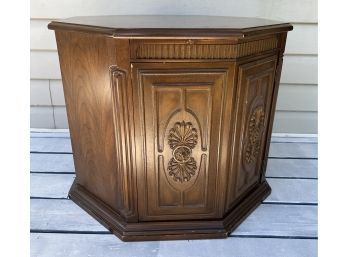 Octagon End Table With Door
