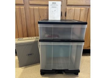 Brinks Paper Shredder And Two Drawer Plastic Cabinet With Files