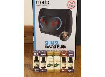 Shiatsu Massage Pillow & 6 Essential Oils Aromatherapy