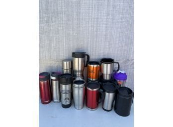 15 Set Of Water And Coffee Stainless And Plastic Mugs