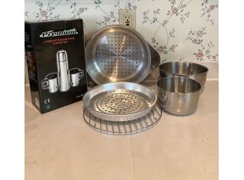 7 Piece Stainless Cookware And Coffee Set