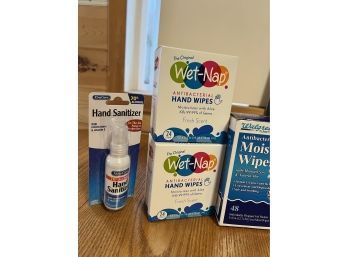 Hand Sanitizers And Moist Wipes Lot