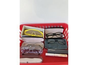 Lot Of Eye Glasses And Safety Glasses
