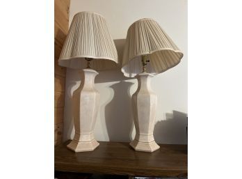Two Ceramic Lamps  Approx 33 Tall
