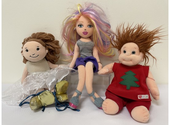 Lot Of 3 Plush Dolls: 2 Ty 1 Groovy Girl