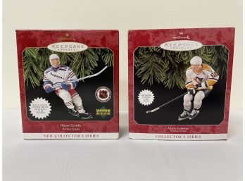 Lot Of 2: Hallmark Hockey Greats Ornaments Gretzky & Lemieux