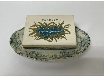 Lot Of 2: Vintage Lavender Yardley Soaps & Transferware Sm. Platter