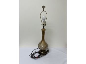 Gold Floral Painted Lamp