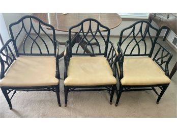 3 Gauguin Black Arm Chairs