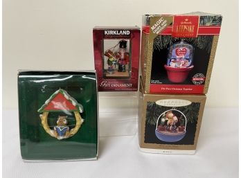 Lot Of 4 Holiday Ornaments:  2 Hallmark Magic Motion 2 Christmas