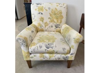 Upholstered Gray And Yellow Floral Chair