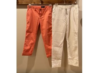 2 Pair Of Pants By Gap Size 00 -White And Peach